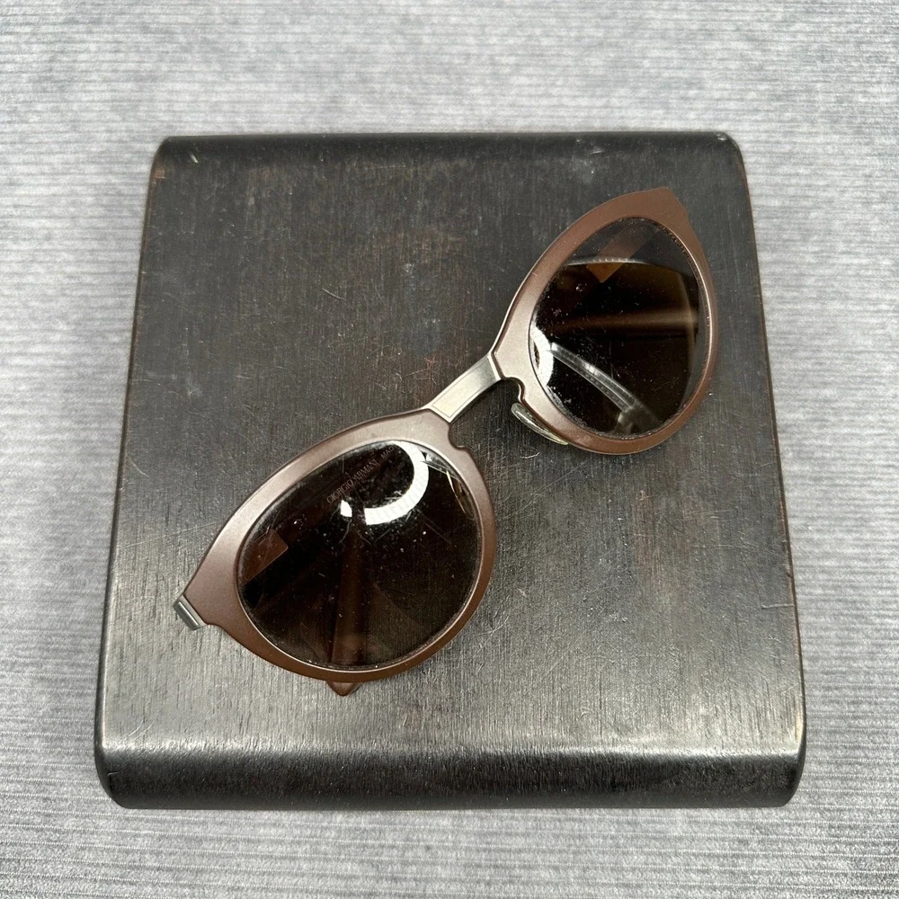 Giorgio Armani Brown Round Sunglasses AR 6009 3032/8E Made in Italy 49-23-135